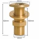 Threaded Fitting Brass Bulkhead Union 1/4" Male Thread-2