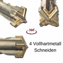 Hammer Drill Bit for SDS-PLUS 4-Cutter Ø 5.0mm x 110mm Length-1