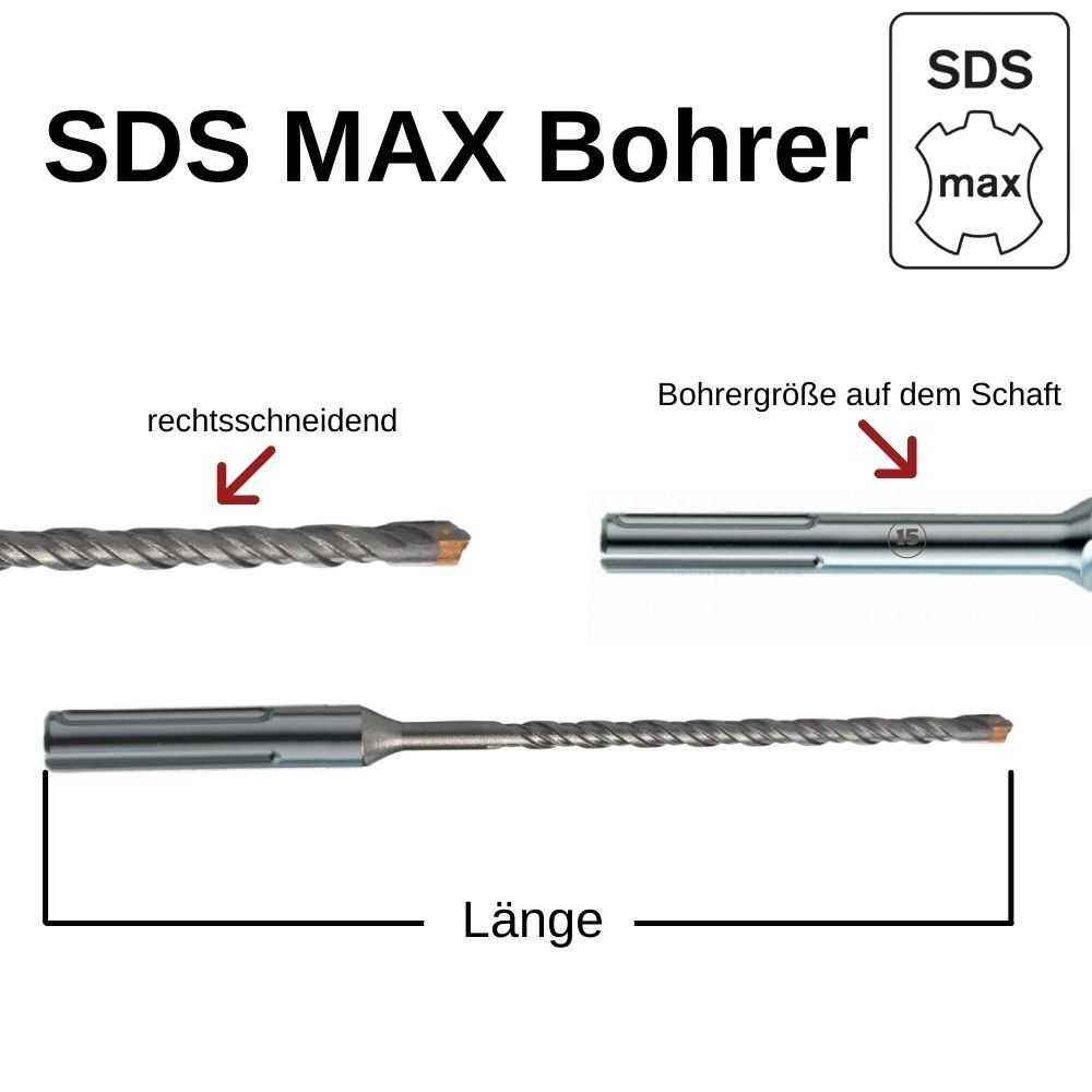 Hammer Drill Bit for SDS-MAX 4-Cutter Ø 25.0mm x 520mm Length-0