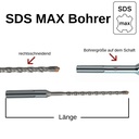 Hammer Drill Bit for SDS-MAX 4-Cutter Ø 25.0mm x 520mm Length-0