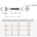 Chipboard screws 3.0 x 35 mm 1000 pieces with I-star, countersunk head, partial thread and milling ribs under the head-0