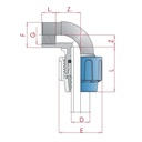 PP PE Pipe Fitting 90° Elbow 20 x 1/2" IG-0