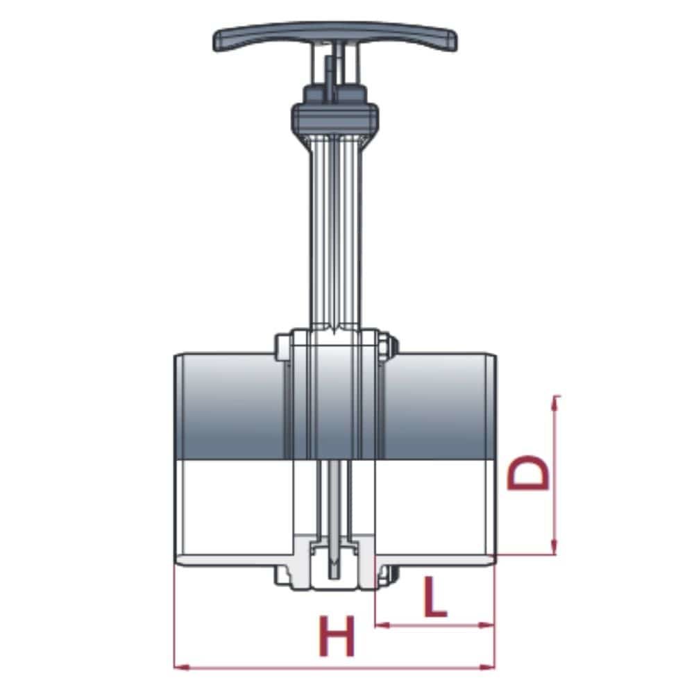 Slide Gate Valve 90 x 90 Adhesive Socket on Both Sides-0