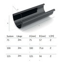 Rain Gutter 2m Graphite System 75-0