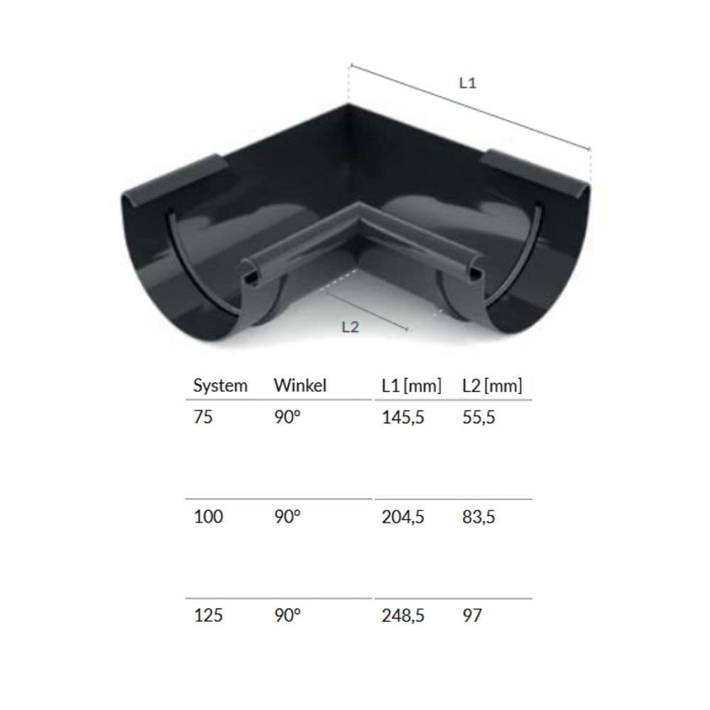 Corner Piece Outside 90° Brown System 100-0