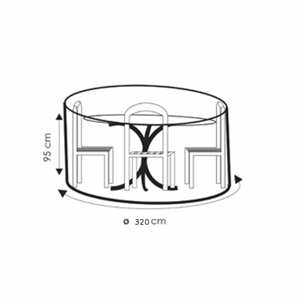 Protective cover transparent round seating group, approx. 320x93-0