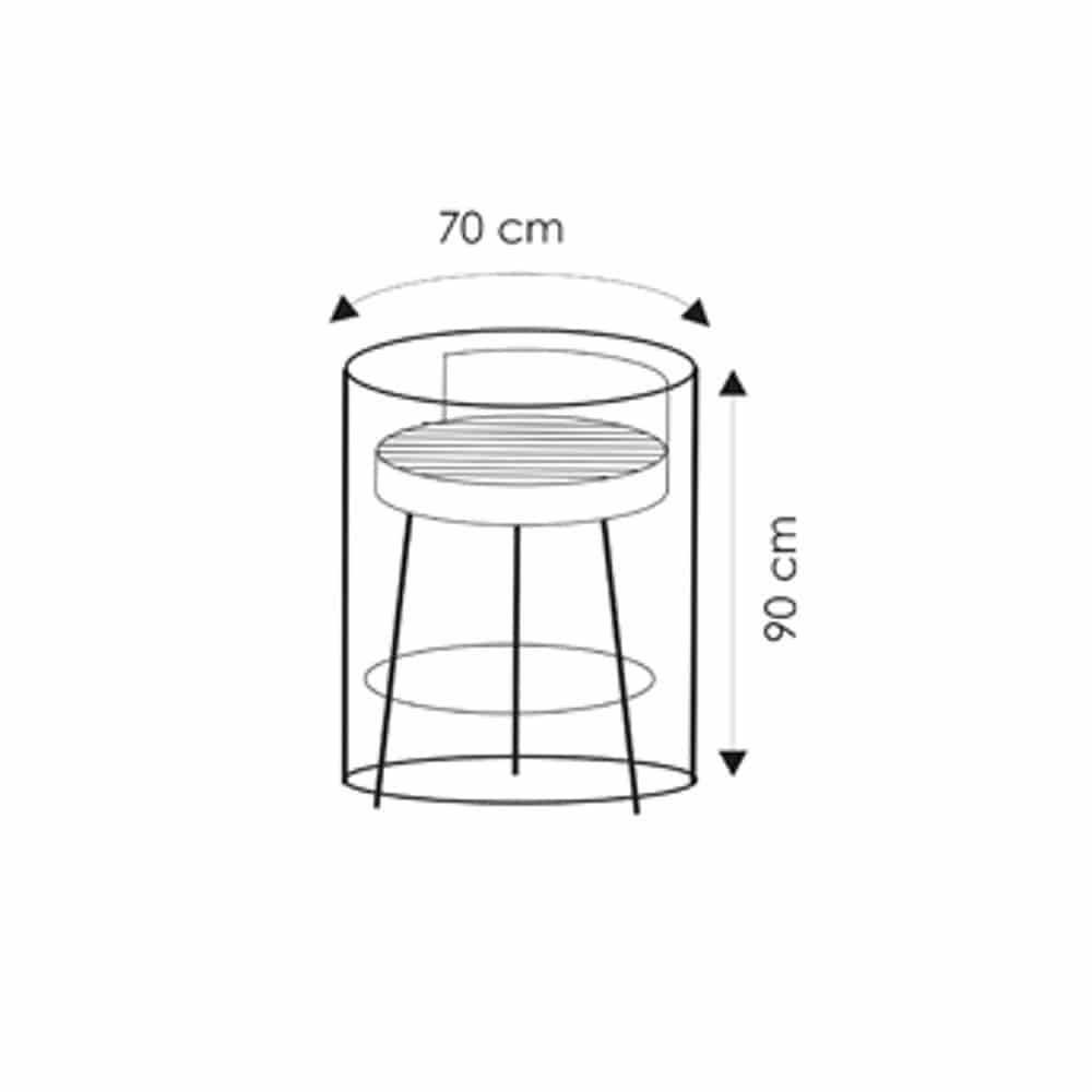 Protective Cover Transparent Round Grill, approx. 70x90-0