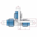 PP PE Pipe Fitting T-Piece 3 Connections 40 x 40 x 40-0