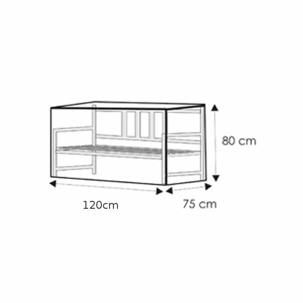 Protective cover transparent 2-seater bench, approx. 120x75x80-0