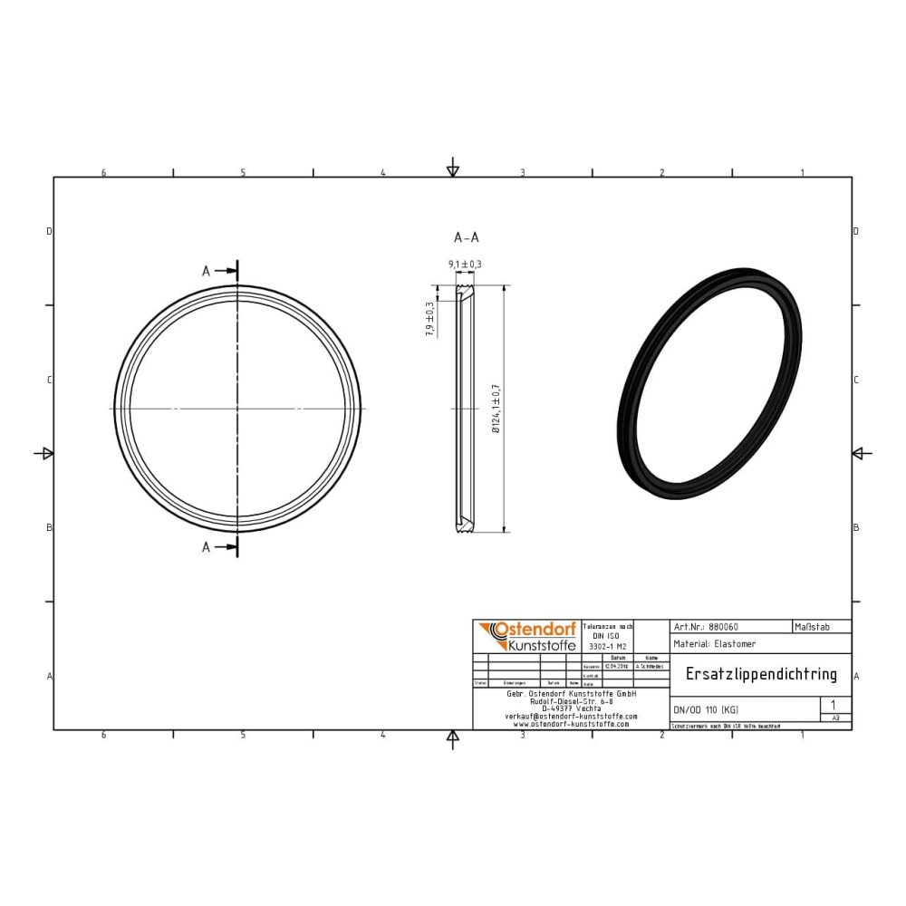 KG Replacement Lip Seal Ring DN/OD 110 (KG PVC)-1