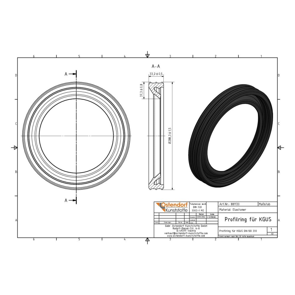 Profile ring for KGUS DN/OD 200-3