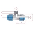 PP PE Pipe Fitting T-Piece 20 x 1/2" IG x 20-0