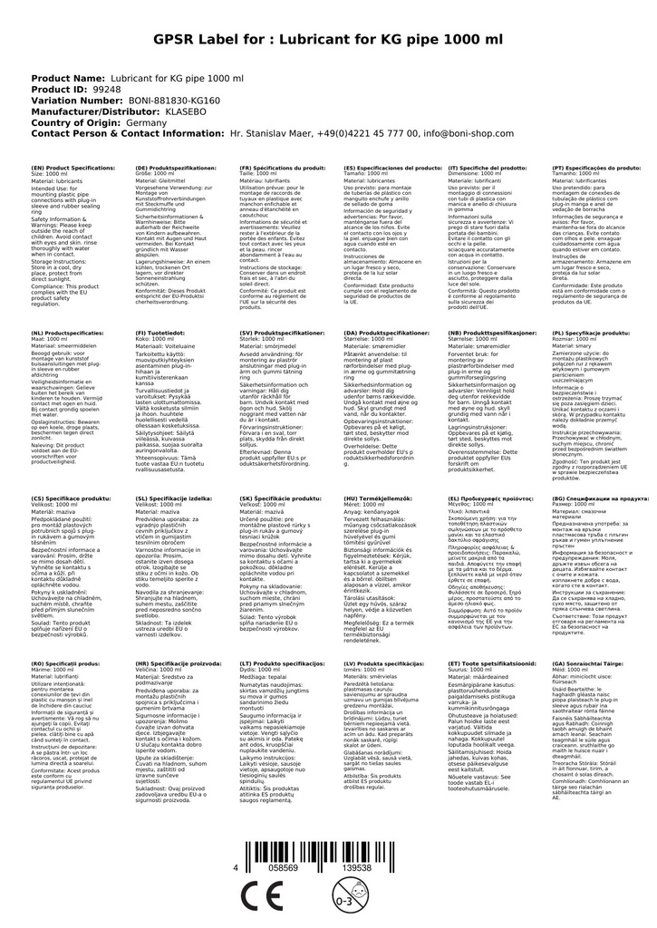 Lubricant for KG Pipe 1000 ml-0