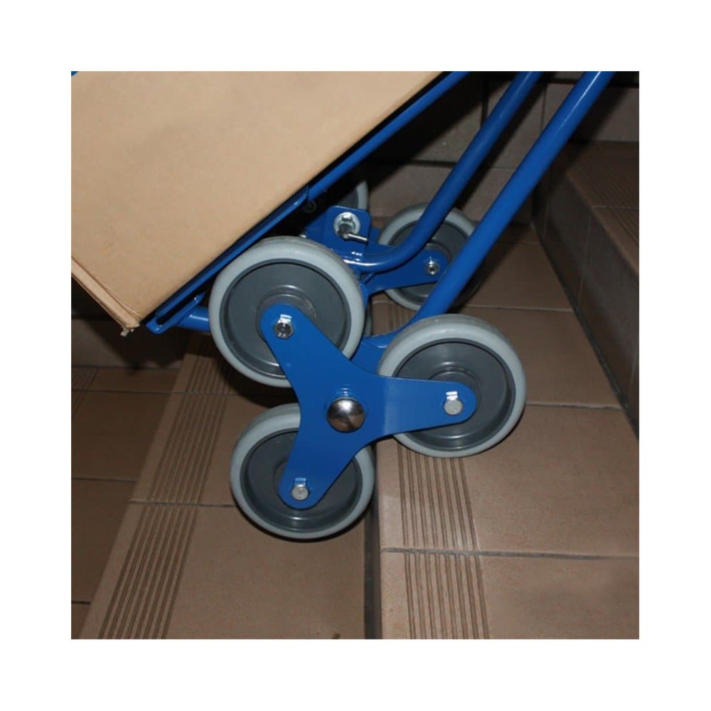 Aluminum Stair Trolley 200 kg with 2 three-armed wheel stars thermoplastic rubber 610 x 630 x 1310 mm-0