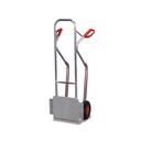 Aluminum Stacking Trolley 200 kg with Folding Shovel Glide Skids Pneumatic Tires 550 x 640 x 1300 mm-0