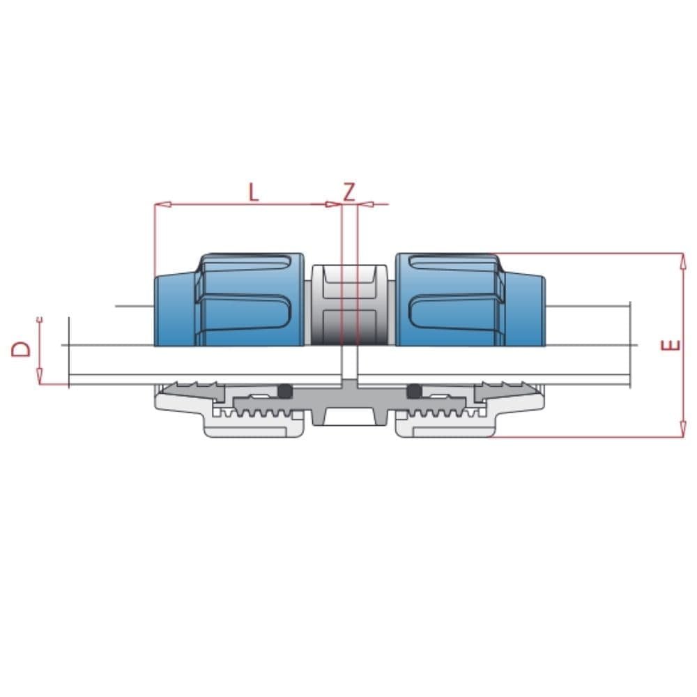 PP PE Pipe Fitting Coupling Sleeve 25 x 25-0