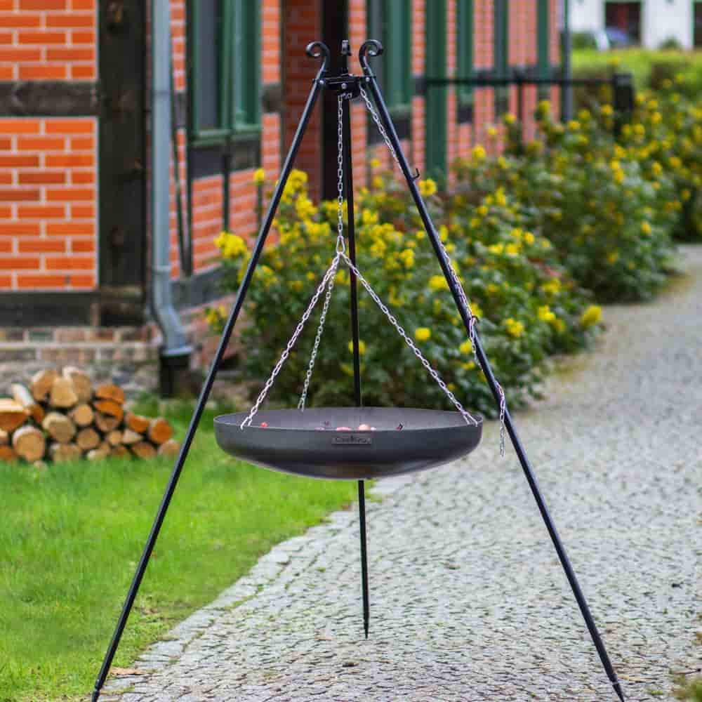 Wok on Tripod made of Natural Steel 180 cm - 60 cm Diameter-0