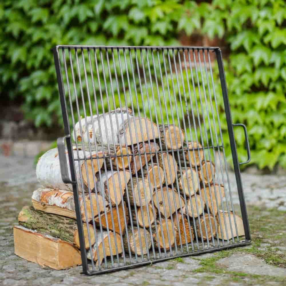 Grill Grate made of Natural Steel 44 x 44 cm for Fire Bowl 60 cm-1