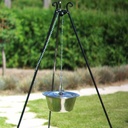 Tripod made of natural steel 180 cm with stainless steel pot 14 l-0