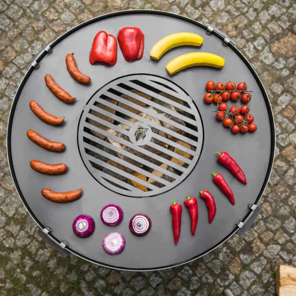 Griddle Plate from Natural Steel for Fire Bowl 102 cm + Grill Grate 50 cm-0