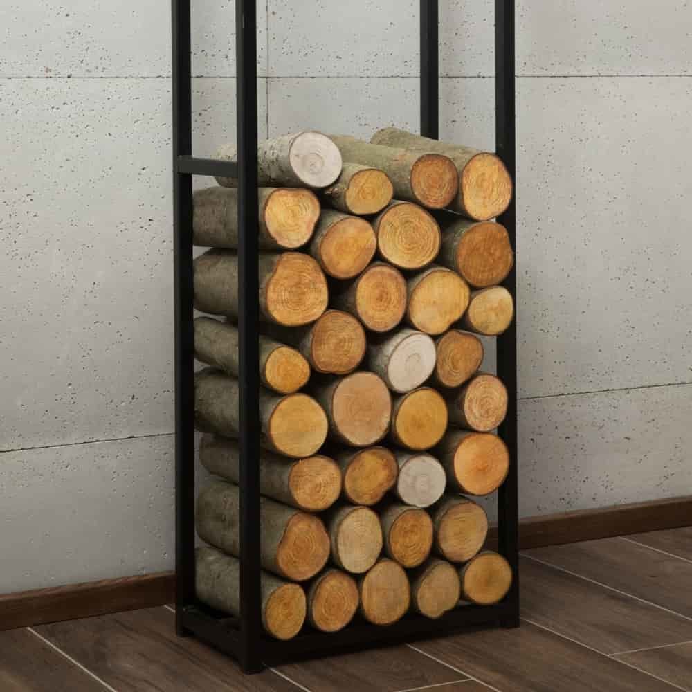 Firewood Rack "CORNEL" 120 x 40 x 20 cm - made of natural steel-0