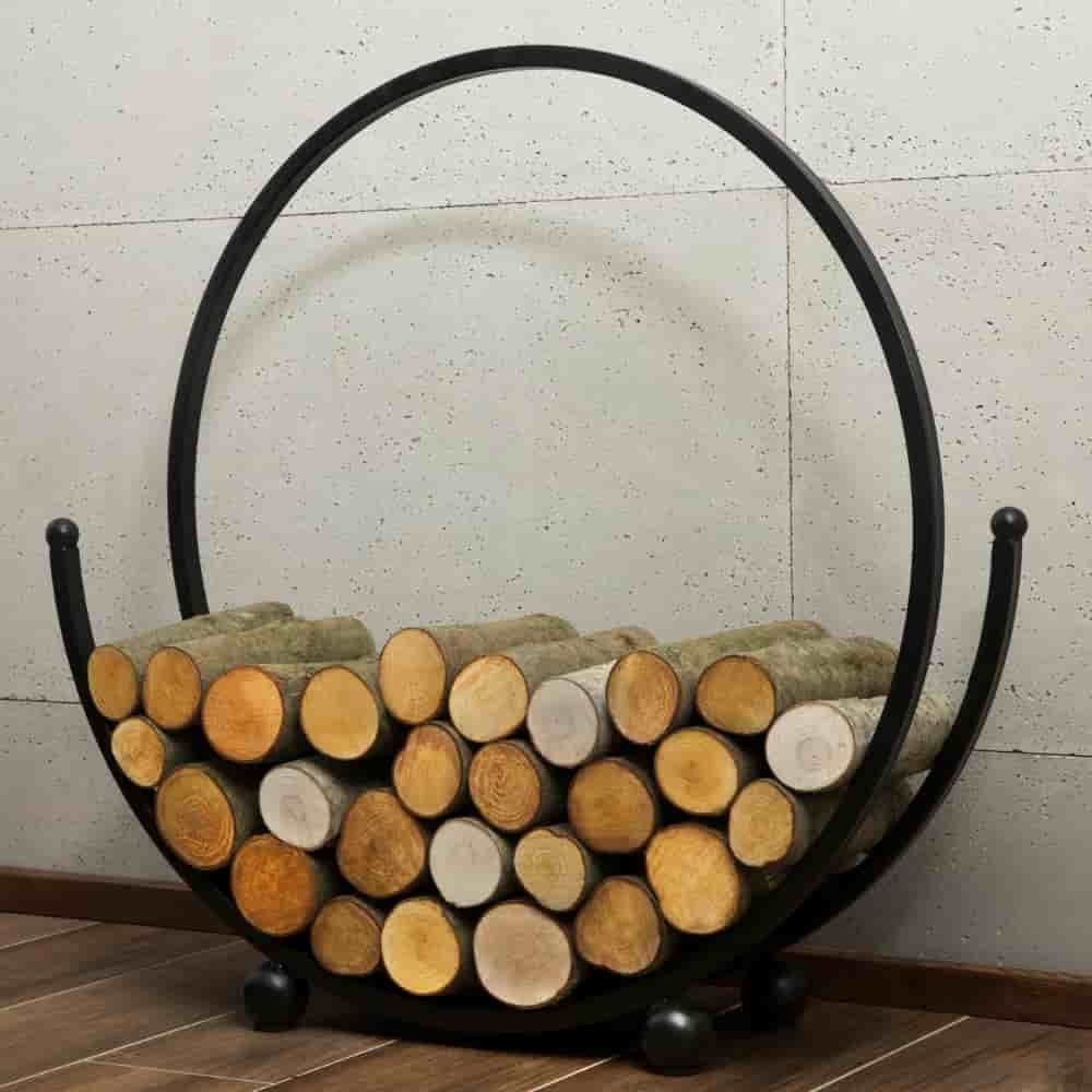 Firewood Rack "SPIRAL" - made of natural steel-1