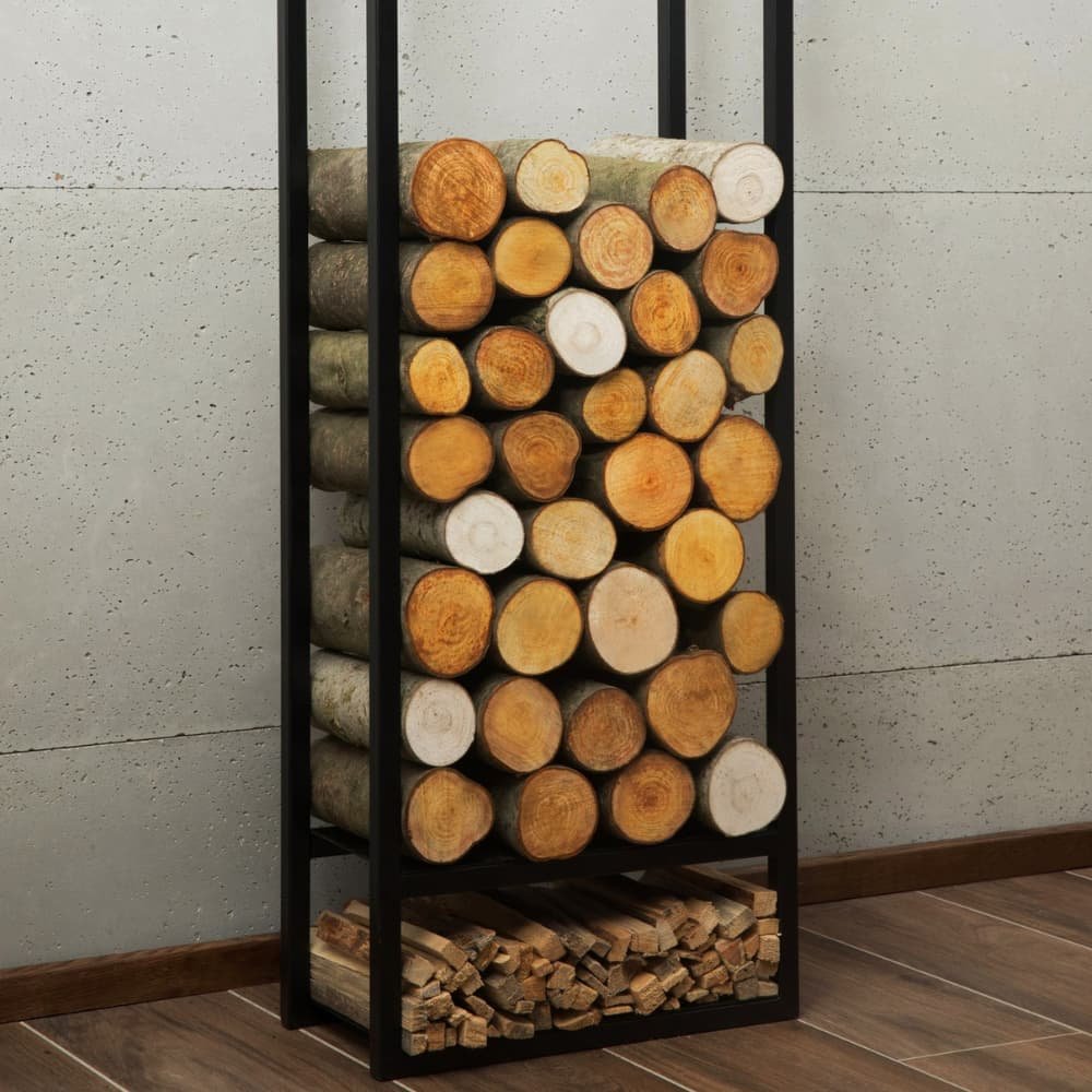 Firewood Rack "ATOS" 120 x 40 x 20 cm - made of Natural Steel-1