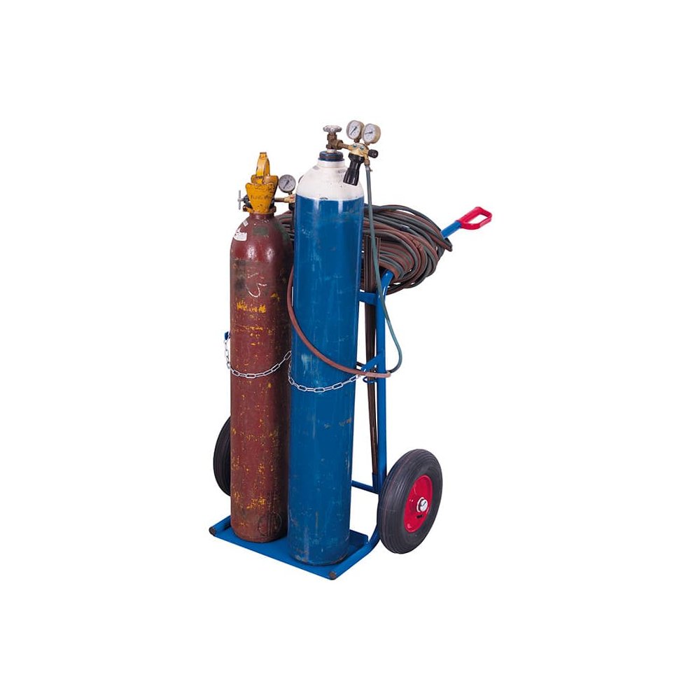 Steel Cylinder Cart 200 kg for 2 Steel Cylinders Pneumatic Tires 855 x 975 x 1240 mm-0