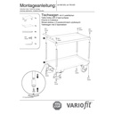 Table cart with 2 tiers, 40 mm high trough edge, high push handle + EasySTOP-0