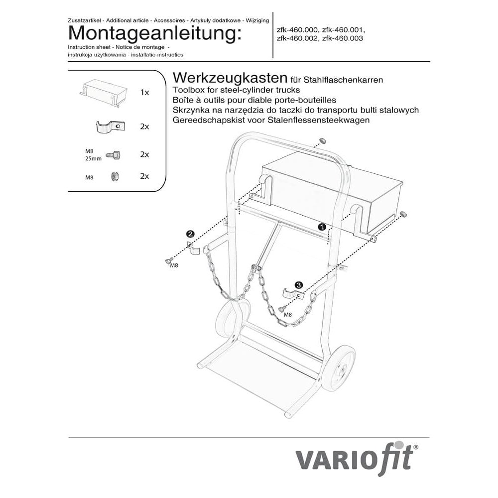 Toolbox for steel bottle cart fk-1000-2