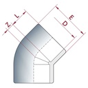 PVC-U 45° Elbow Socket 40 mm PN16-0