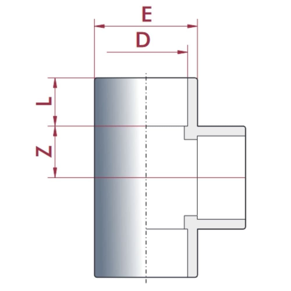 PVC-U T-Piece Socket 50 mm PN16-0