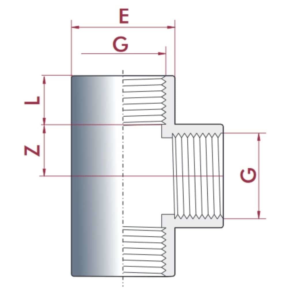 PVC-U T-Piece IG 1 1/2" PN10-0