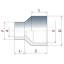 PVC-U Reduction long 32-25mm x 20 mm PN16-0