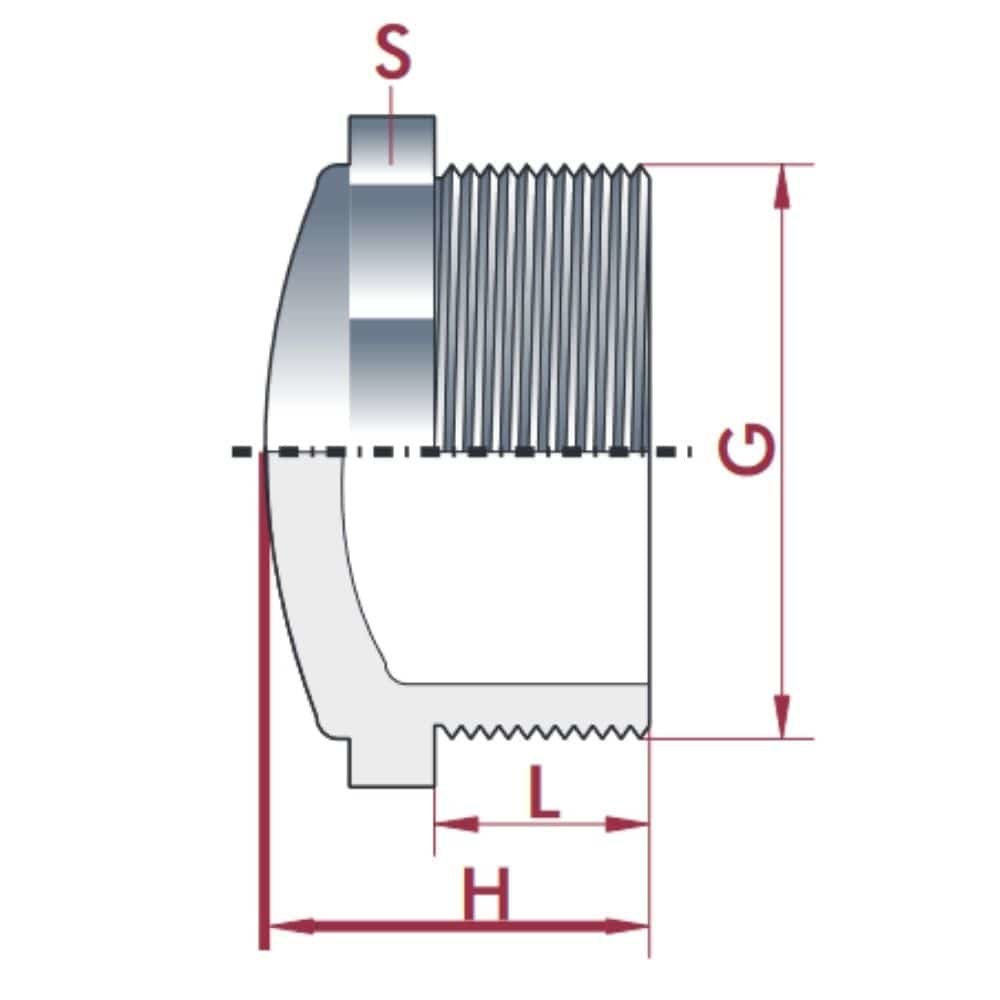 PVC-U Plug AG 1 1/4" PN10-0