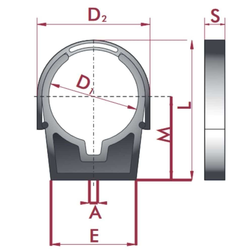 PVC-U Pipe Clamp with Bracket 50 mm-0