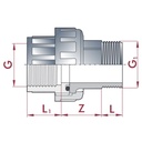 PVC - U Verschraubung IG x AG 2"-1