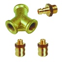 Compressed Air Brass 2-way Distributor SET 2 Couplings 1 Plug-0