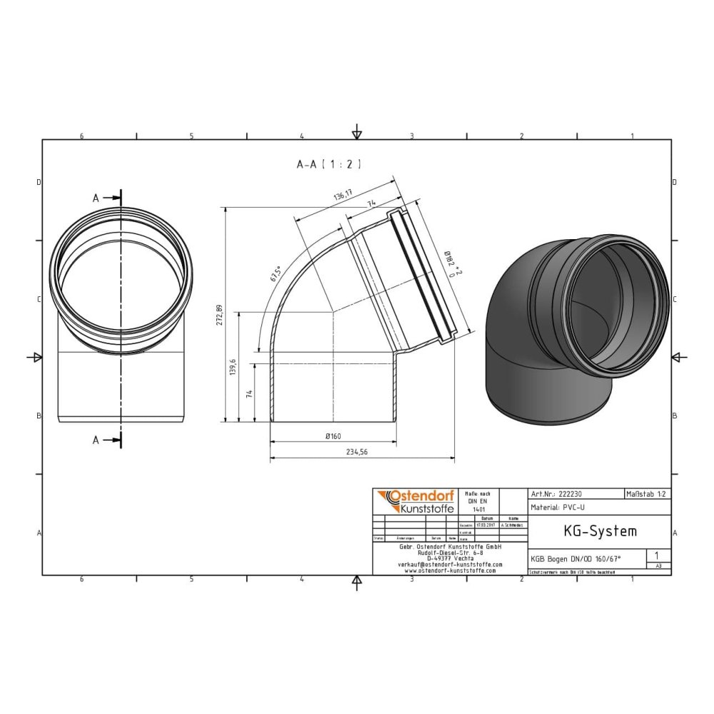 KGB Bend DN/OD 160 67 Degrees-1