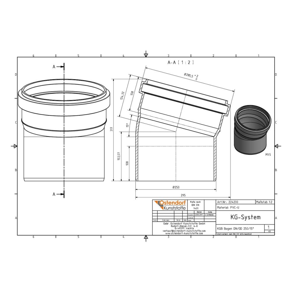 KGB Bogen DN/OD 250   15 Grad-1