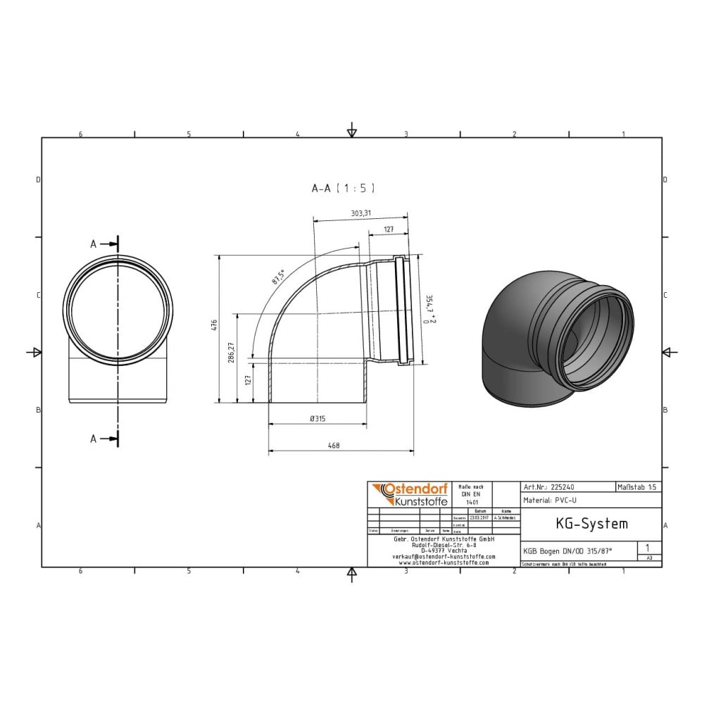 KGB Bend DN/OD 315 87 Degrees-1