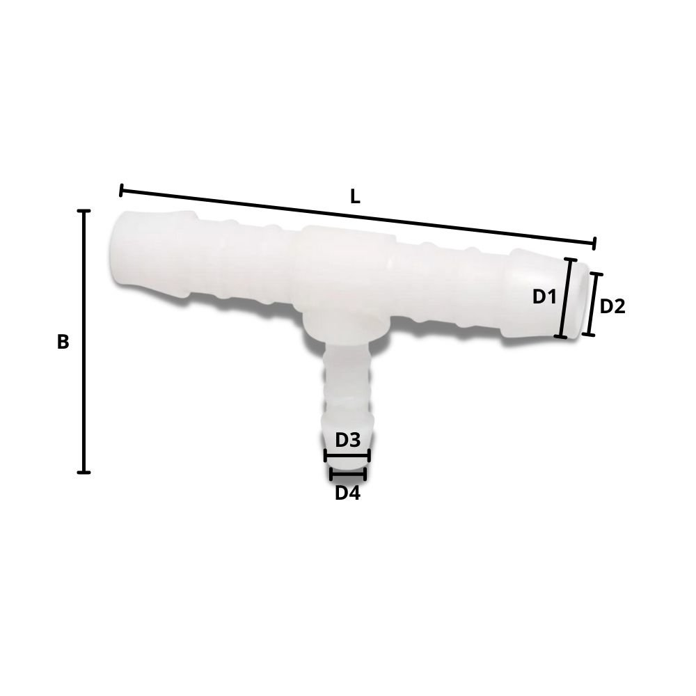 Hose Connector Plastic T-Piece Reduced 12 mm x 6 mm x 12 mm-0