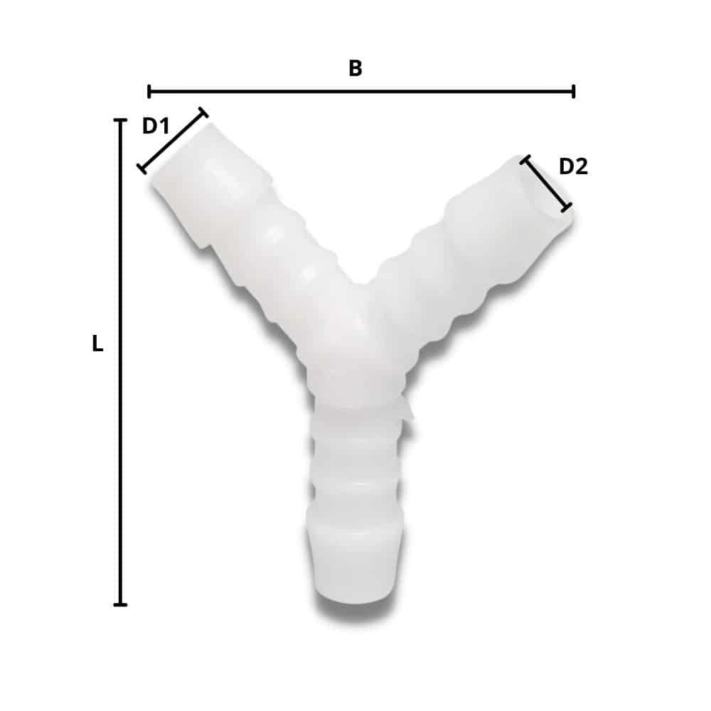 Hose Connector Plastic Y-Piece 6 mm-0