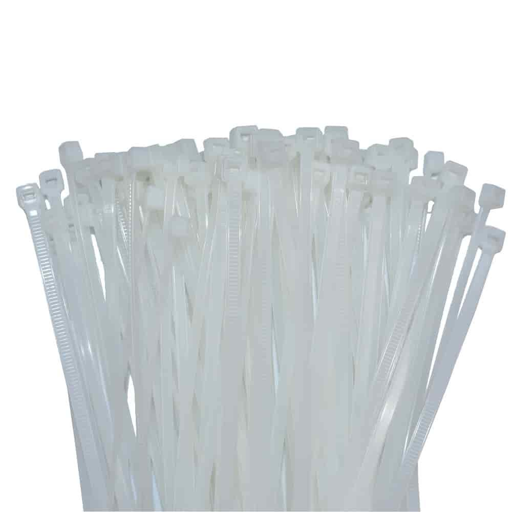 100 Cable Ties 200x4, 8mm Natural (white) PA6.6