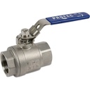 Profec Two-Piece Ball Valve, Water Shut-Off Valve - Stainless Steel 316, 1 1/4" Female Thread 64bar