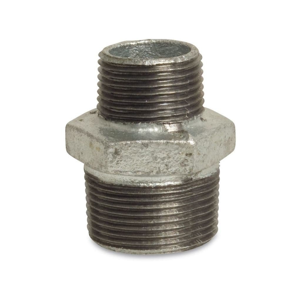 Threaded Fitting Malleable Cast Iron Reducing Nipple 1 1/4" Male x 1" Male