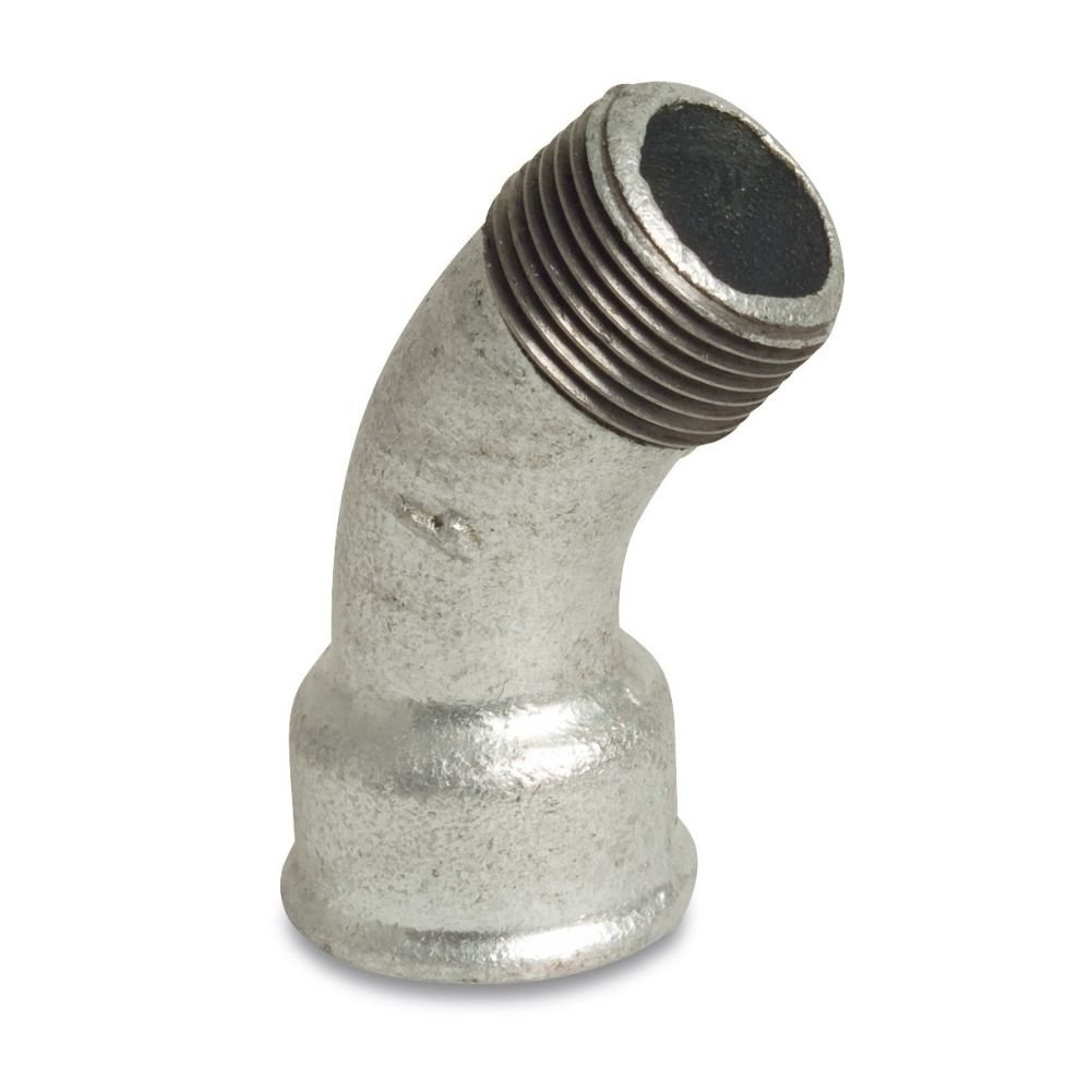 Threaded Fitting Malleable Cast Iron Elbow 45° 1/4" Female x 1/4" Male