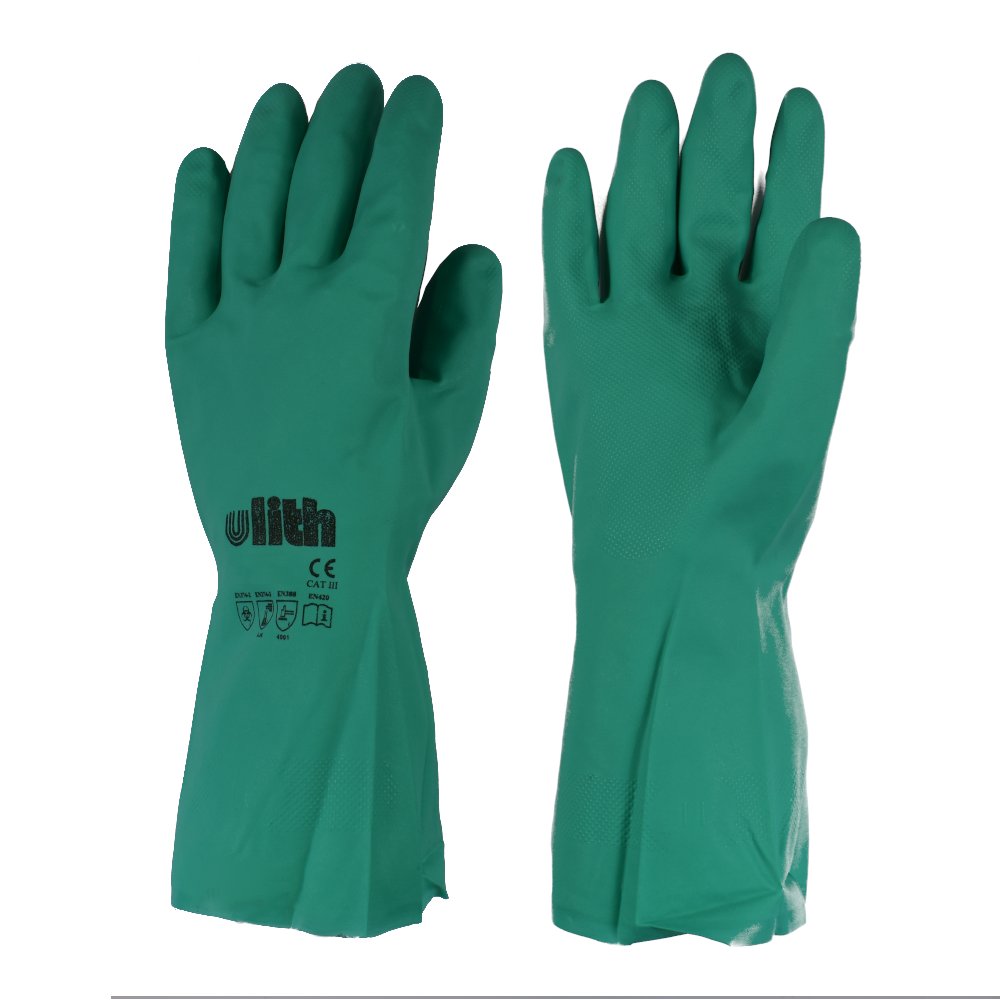 Industrial Gloves Nitrile Rubber Size XL/10 Green