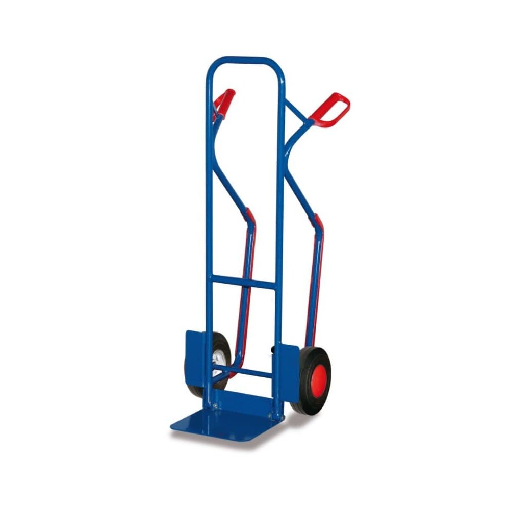 Steel Pipe Stack Cart 200 kg with Folding Shovel Glide Skids Solid Rubber Tires 570 x 610 x 1300 mm