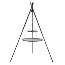 Swing Grill "TIPI" 210 cm + Double Grate 70cm and 40 cm made of Natural Steel